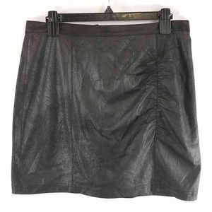 Free People NWT Black Faux Leather Skirt